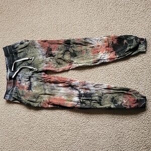 Sol Angeles Tie Dye Jogger Sweatpants Extra Small Green‎ Lounge Boho Cali
